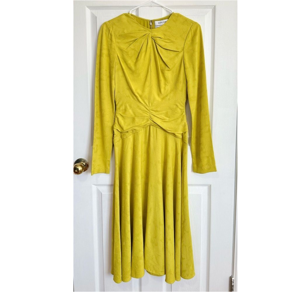 Prabal Gurung Worn on TV Jacquard Twist Front Crew Neck Midi Length Dress Size 0 - Picture 2 of 13
